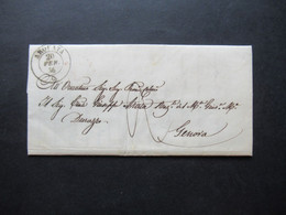 Italien Klassik 1856 Stempel Arquata Und Ank. Stempel Genova Arrivo Und K2 Poste Amr. Du Torino Faltbrief Mit Inhalt - Lombardo-Venetien