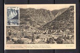 1953 " PAYSAGES D'ANDORRE : LES ESCALDES " Sur Carte Maximum D'ANDORRE N° YT 138. Voir Les Scans. CM - Maximum Cards