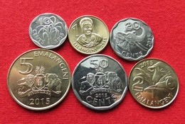 Swaziland Set 10 20 50 Cents 1 2 5 L 2015    Unc - Swaziland