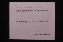 MONACO - Document Offert Par La Poste Aux Abonnés - La Carrière D'un Navigateur " - L 119810 - Covers & Documents