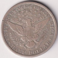 1907 D , BARBER HALF DOLLAR - 1892-1915: Barber