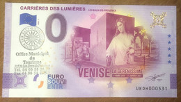 2022 BILLET SOUVENIR DPT 13 CARRIÈRES DES LUMIÈRES + TAMPON N°1 ZERO 0 EURO SCHEIN BANKNOTE MONEY - Privatentwürfe