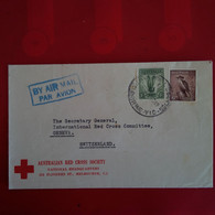 LETTRE AUSTRALIAN RED CROSS SOCIETY POUR GENEVA GENEVE PAR AVION - Postmark Collection