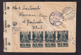 DDBB 633 - Enveloppe Recommandée WARSZAWA 1945 Vers Croix Rouge De GENEVE Suisse Via ANKARA - Censures Pologne Et UK - Vignetten Van De Bevrijding