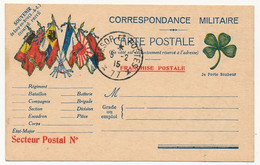 Carte FM, édition Privée, Faisceau De 6 Drapeaux - Trèfle Et Mention "Souvenir De Sucy En Brie (S & O) Comité Privé" - Briefe U. Dokumente