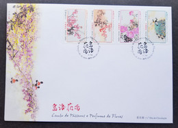 Macau Macao Birdsongs & Spring Flowers 2018 Chinese Painting Peacock Bird Birds Pheasant (FDC) - Covers & Documents