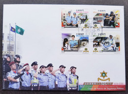 Macau Macao 325th Public Security Police Force 2016 Uniform Traffic Motorcycle Gun Weapon (FDC) *see Scan - Storia Postale