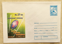 ROUMANIE Rugby. Entier Postal Illustré NEUF émis En 1995 (20)  CHAMPIONNAT DU MONDE DE RUGBY JUNIOR - Rugby