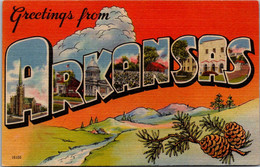 Arkansas Greetings From Arkansas Large Letter Linen - Sonstige & Ohne Zuordnung