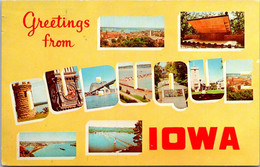 Iowa Greetings From Dubuque Large Letter Chrome 1966 - Dubuque