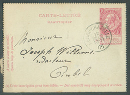 CANTON De L'EST - E.P. Carte-lettre 10c. Fine Barbe Obl. Sc HENRI-CHAPELLE 12 décembre 1905 Vers Aubel - 19242 - Cartes-lettres