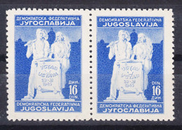 Yugoslavia Republic, Post-War Constitution 1945 Mi#490 I And II Pair, Mint Never Hinged - Nuevos