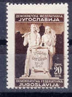 Yugoslavia Republic, Post-War Constitution 1945 Mi#491 I Mint Hinged - Nuevos