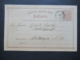 DR 10.12.1873 Ganzsache P1 Mit Nachverwendetem AD Stempel Thurn & Taxis K1 Steinhude Nach Stadthagen Gesendet - Briefe U. Dokumente