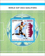 SIERRA LEONE 2022 - SOUVENIR SHEET - WORLD CUP FOOTBALL QATAR QUALIFIER SOCCER FLAGS MAP - MNH - 2022 – Qatar