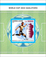 SIERRA LEONE 2022 - IMPERF SOUVENIR SHEET - WORLD CUP FOOTBALL QATAR QUALIFIER SOCCER FLAGS MAP - MNH - 2022 – Qatar