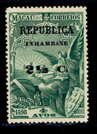 ! ! Inhambane - 1913 Vasco Gama On Macau 2 1/2 C - Af. 58 - MH - Inhambane