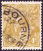 AUSTRALIA 1933 KGV 4d Yellow-Olive SG129 FU - Oblitérés