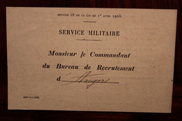 1923 Réserviste SM FM St Georges Du Bois Maine Et Loire Cover - Military Postmarks From 1900 (out Of Wars Periods)