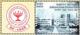 INDIA 2022 2020 MY STAMP, SHIKSHAYATAN FOUNDATION Since 1920, Darkness To Light. LTD  ISSUE, 1v With Tab, MNH(**) - Nuevos