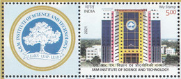 INDIA 2022 , MY STAMP,. SRM INSTITUTE Of SCIENCE & TECHNOLOGY, Learn,Leap,Lead, 1v With Tab, MNH(**) - Nuevos