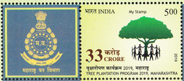 INDIA 2022 , MY STAMP,  33 CRORE TREE PLANTATION IN PROGRESS IN MAHARASTRA STATE, 1v With Tab, MNH(**) - Nuevos