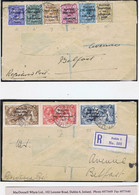 Ireland 1922 Rialtas Overprints First Day Of Irish Control Of Post Office Two Covers With Values To 10s Registered COLLE - Lettres & Documents