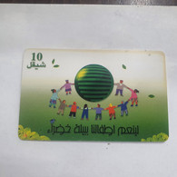 Plastine-(PS-PAL-0011E)-Green Enivironment-(518)-(3/2001)(10₪)(0012-558329)-used Card+1card Prepiad Free - Palestina