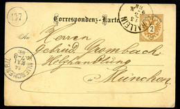 ÖSTERREICH Postkarte P43 Hallein - München 1888 - Briefkaarten
