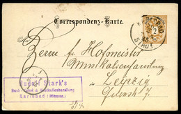 ÖSTERREICH Postkarte P43 Karlsbad Karlovy Vary - Leipzig 1885 - Briefkaarten