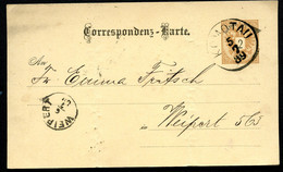 ÖSTERREICH Postkarte P43 Komotau Chomutov - Weipert Vejprty 1889 - Briefkaarten