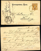 ÖSTERREICH Postkarte P43 Klösterle - Hamburg ZUDRUCK 1884 - Briefkaarten