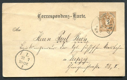 ÖSTERREICH Postkarte P43 Mödling - Leipzig 1885 - Briefkaarten