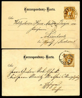ÖSTERREICH 2 Postkarten P43 Preßnitz Přísečnice - Zschopau+Limbach 1884-87 - Briefkaarten