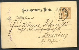 ÖSTERREICH Postkarte P43 Saaz Žatec - Marienberg 1886 - Briefkaarten