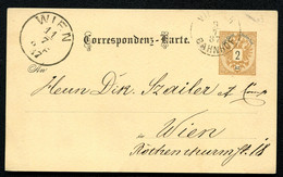 ÖSTERREICH Postkarte P43 Villach - Wien 1887 - Briefkaarten