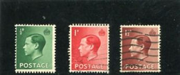 GREAT BRITAIN - 1936  EDWARD VIII  INVERTED WMK  SET FINE USED - Gebraucht