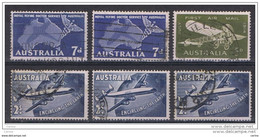 AUSTRALIA:  1957/64  AIR  MAIL  -  LOT  6  USED  REP.  STAMPS  -  YV/TELL. 9//12 - Usati