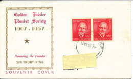 New Zealand FDC 14-5-1957 Sir Truby King In Pair With Cachet Sent To Sweden - Covers & Documents
