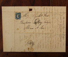 1873 Guillet Bucherons à Bourg L'Eveque Par Combre Cérès Timbre Seul Sur Lettre GC 99 Angers Mayet Cover - 1849-1876: Periodo Classico