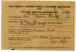 1946 Posta Prigioniero Di Guerra FERDINAND POSSELT Fam. Theresia Posselt Per Wien Brigittaplatz 20/7 - Storia Postale