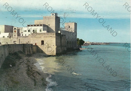 CARTOLINA  TRANI,PUGLIA,CASTELLO SVEVO (sec.XIII),SPIAGGIA,VACANZA,BARCHE A VELA,SOLE,MARE,BELLA ITALIA,VIAGGIATA 1964 - Trani