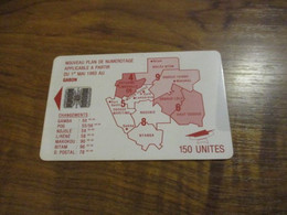 Télécarte Phonecard GABON - Nouveau Plan De Numérotage - 150 Unités - Gabon