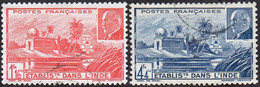 Détail De La Série Maréchal Pétain Obl. Inde N° 126 Et 127 Temple Près De Pondichéry - 1941 Série Maréchal Pétain