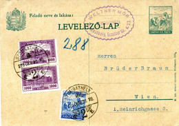 1925 Ct. Postale Da SZOMBATHELY To WIEN - Briefe U. Dokumente