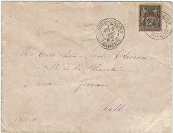 CTN80 - SAGE 1p/25c   LETTRE CONSTANTINOPLE  / LILLE 7/12/1896 - Lettres & Documents