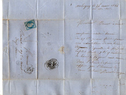 TB 3415 - 1864 - LAC - Lettre De AUBIGNY - SUR - NERE Pour NIORT - 1849-1876: Klassieke Periode