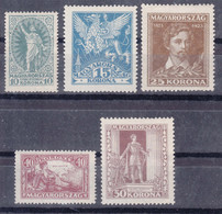 Hungary 1923 Mi#369-373 Mint Never Hinged - Nuovi