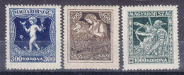 Hungary 1924 Mi#380-382 Mint Never Hinged - Nuovi