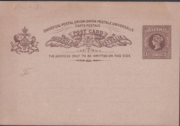 1875. QUEENSLAND AUSTRALIA  POST CARD 1½ PENNY VICTORIA QUEENSLAND.  - JF430285 - Lettres & Documents